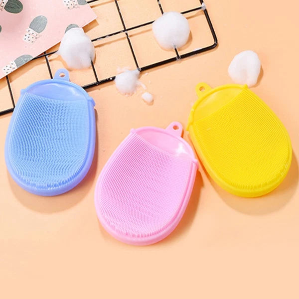 3pcs Baby Silicone Bath Scrub Massage Brush Children Bath Care Supplies