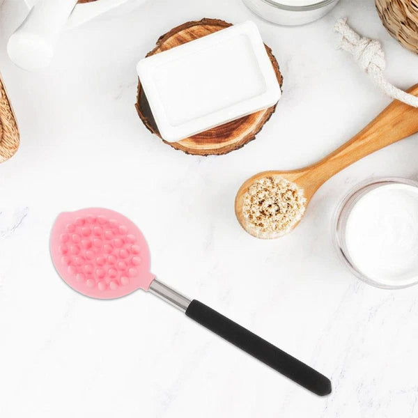 2 Pcs Bath Brush Child Back for Shower Ergonomic Silicone Body Scrubber