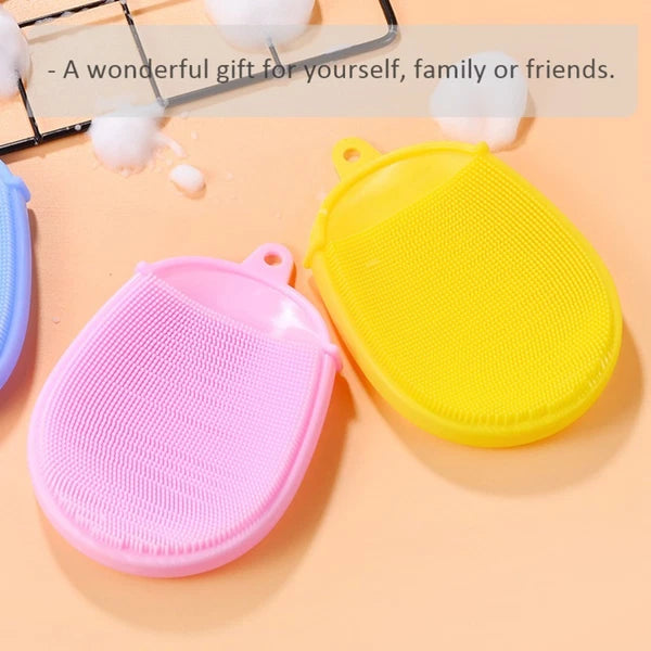 3pcs Baby Silicone Bath Scrub Massage Brush Children Bath Care Supplies