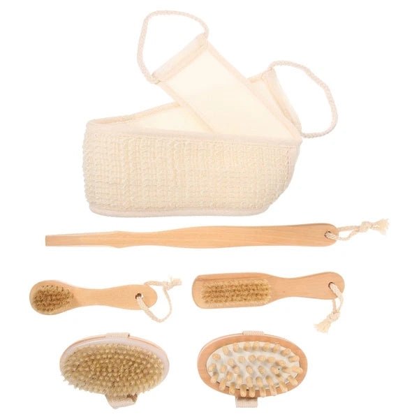 5pcs Bathing Supplies Assorted Exfoliating Brush Loofah Shower Back Scrubbing