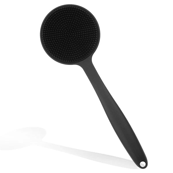 Silicone Back Scrubber for Shower Bath Body Brush Short Handle Exfoliating