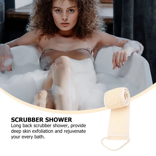 2 Pcs Shower Exfoliating Bath Scrubber Fabric Back Strap Skin Cleaning Brush