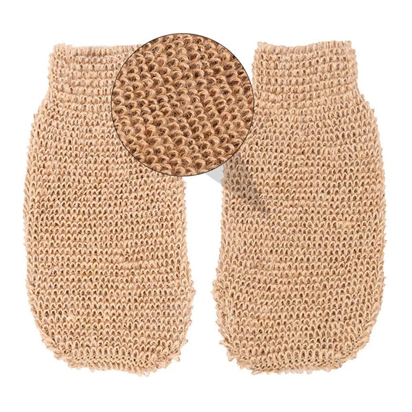 2Pcs Bath Glove Exfoliating Scrubber Ramie Jute for Body Care
