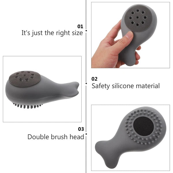 2 Count Silicone Bath Brush Body Scrubbers Child Baby Cleaning Tools