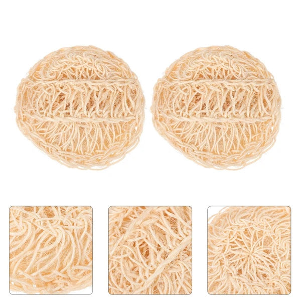 2 Pcs Sisal Bath Brush Man Mother Body Scrubber Women Balls