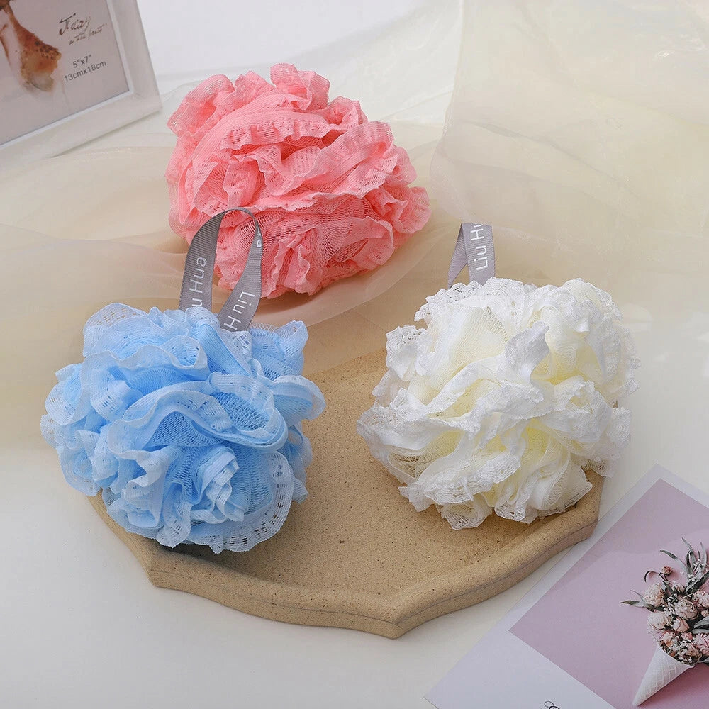 Exfoliating Body Scrubber Sponge Flower Brush Puff Bath Loofah Mesh Shower