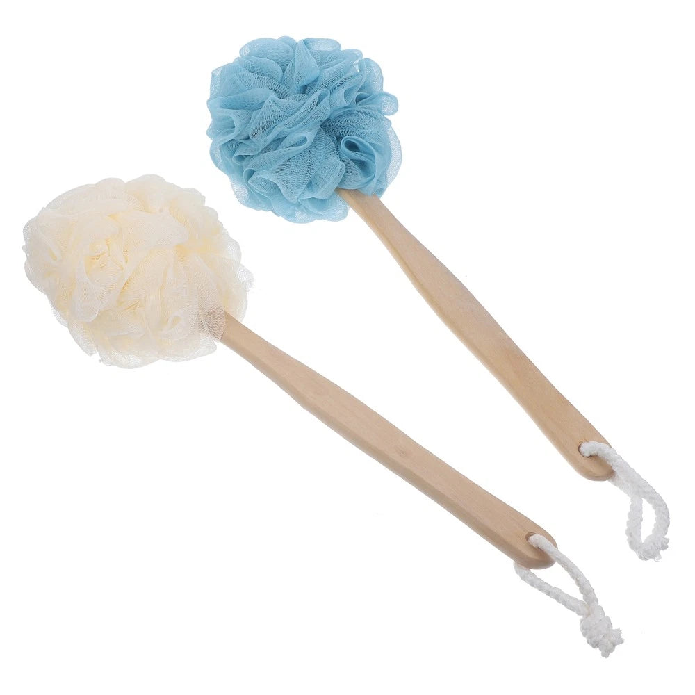 2 Pcs Bath Brush Exfoliating Shower Brushes Man Long Handles for Elderly