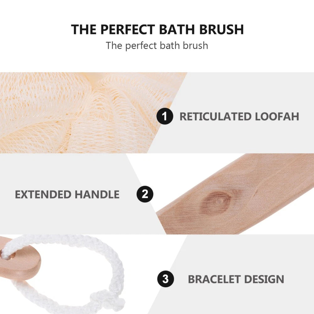 Bath Sponge Brush Long Handle Exfoliating Scrubber for Sensitive Skin Health