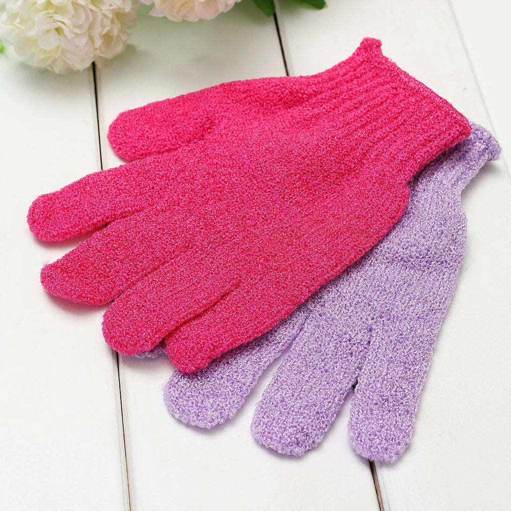 6 Pair Exfoliating Skin Smoothing Bath Spa Body Loofa Brush Scrub Shower Gloves