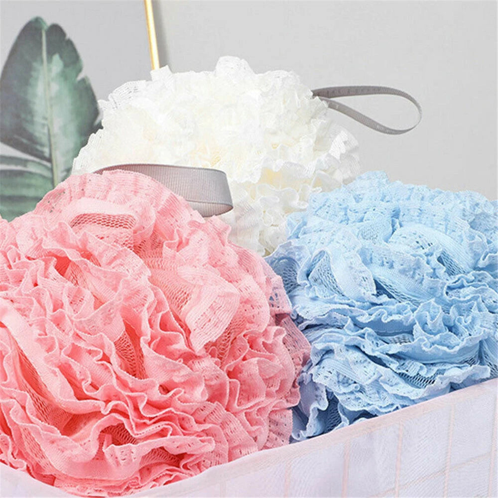 Exfoliating Body Scrubber Sponge Flower Brush Puff Bath Loofah Mesh Shower