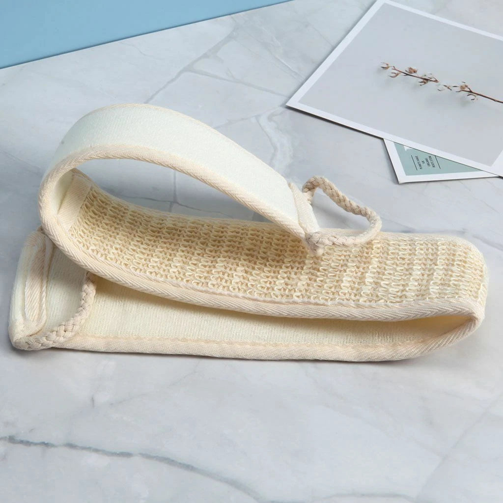 Exfoliating Back Scrubber Bath Shower Strap Loofah Spa Skin Brush Sponge Body
