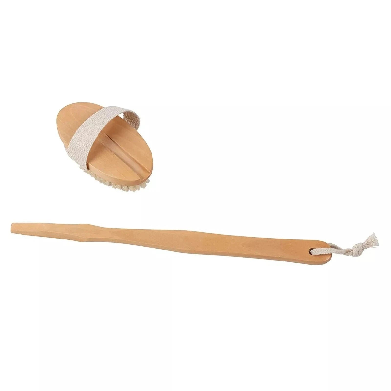 4x Long Handle Bath Brush Natural Bristles Body Back Shower Washing Scrubber