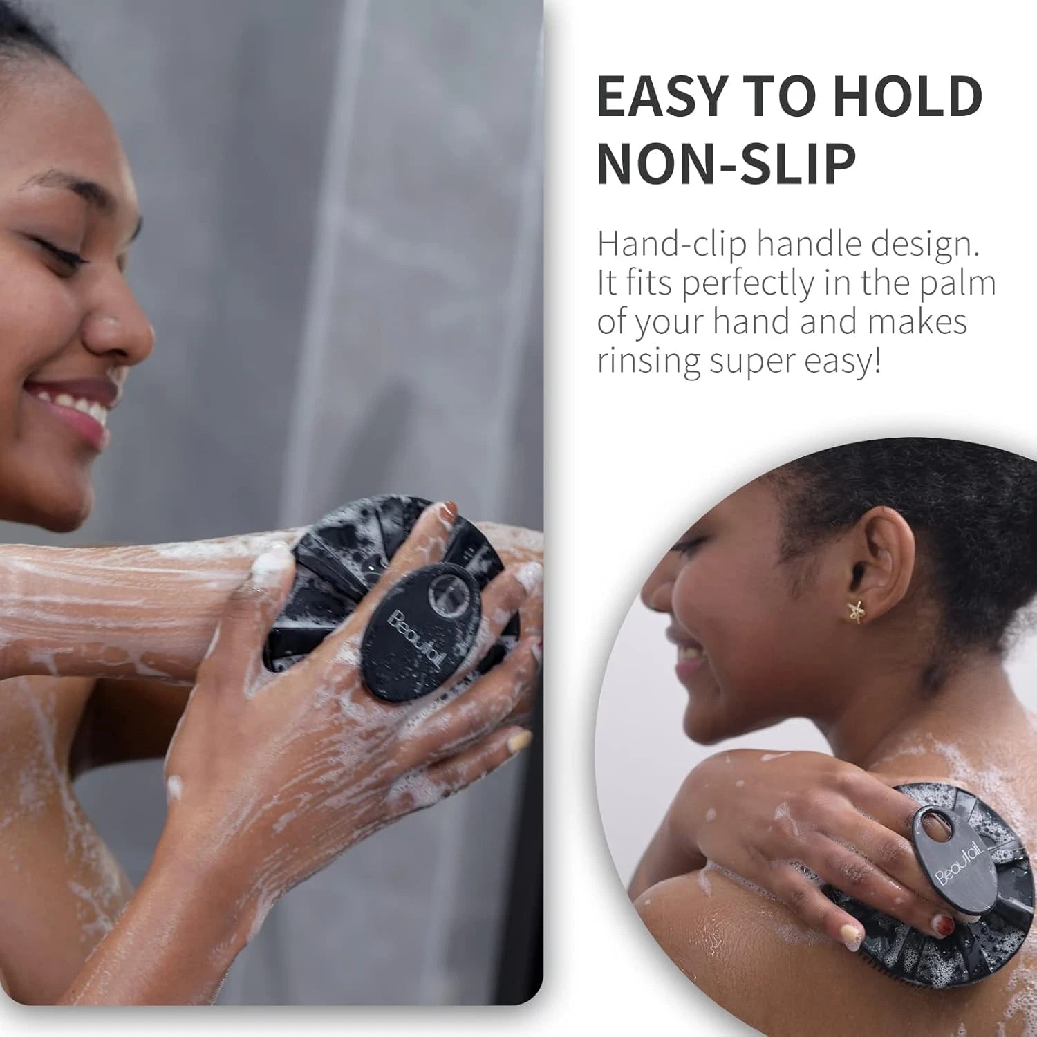 Silicone Body Scrubber Shower Bath Brush, More Hygienic than Traditional Loofah,