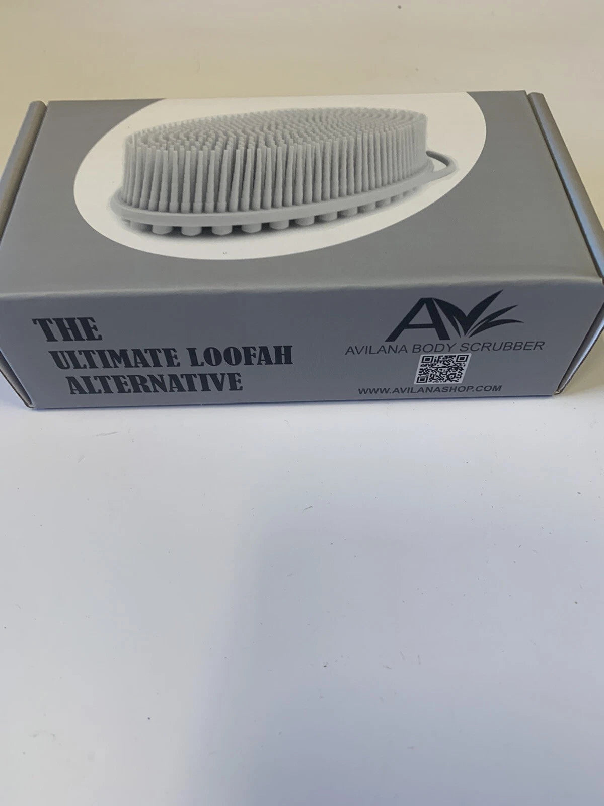 Brand New Avilana Exfoliating Silicone Body Scrubber, Light Gray. FREE SHIPPING