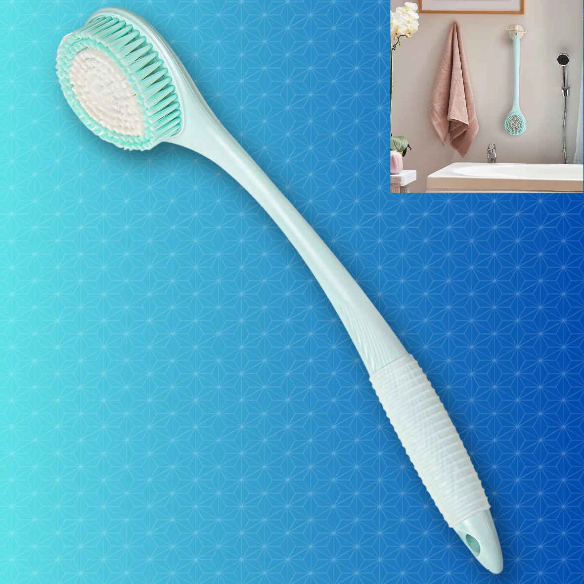 Long Handle Bath Body Brush - Soft Shower Brush for Men & Women,Back Bath Brush