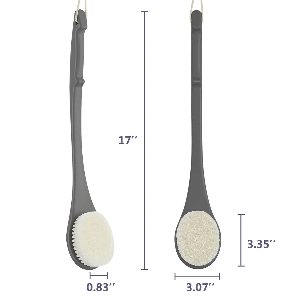Body Brush Back Scrubber 17 in Never Mold Back Brush Long Handle for Shower Ex