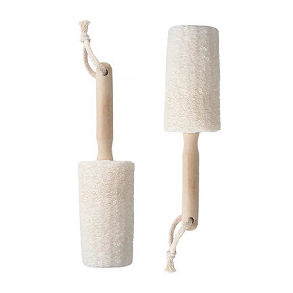 2Pcs Loofah Body Brush with Handle for Exfoliating Bathing