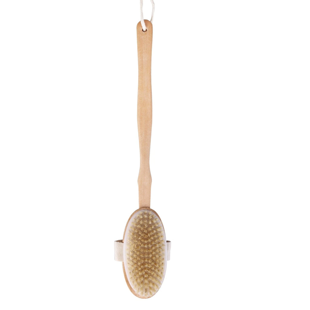 Natural Bristle Body Brush - Wooden Dry Skin Exfoliator & Shower Spa Scrubber US