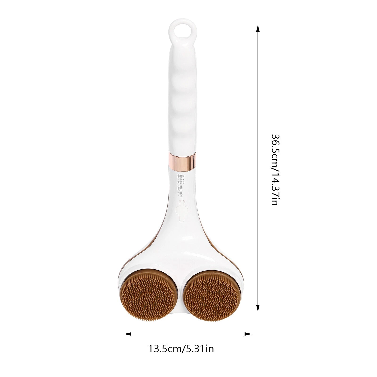Electric Rechargeable Body Brush Back Scrubber Shower Brush Long Handle - 2 Head