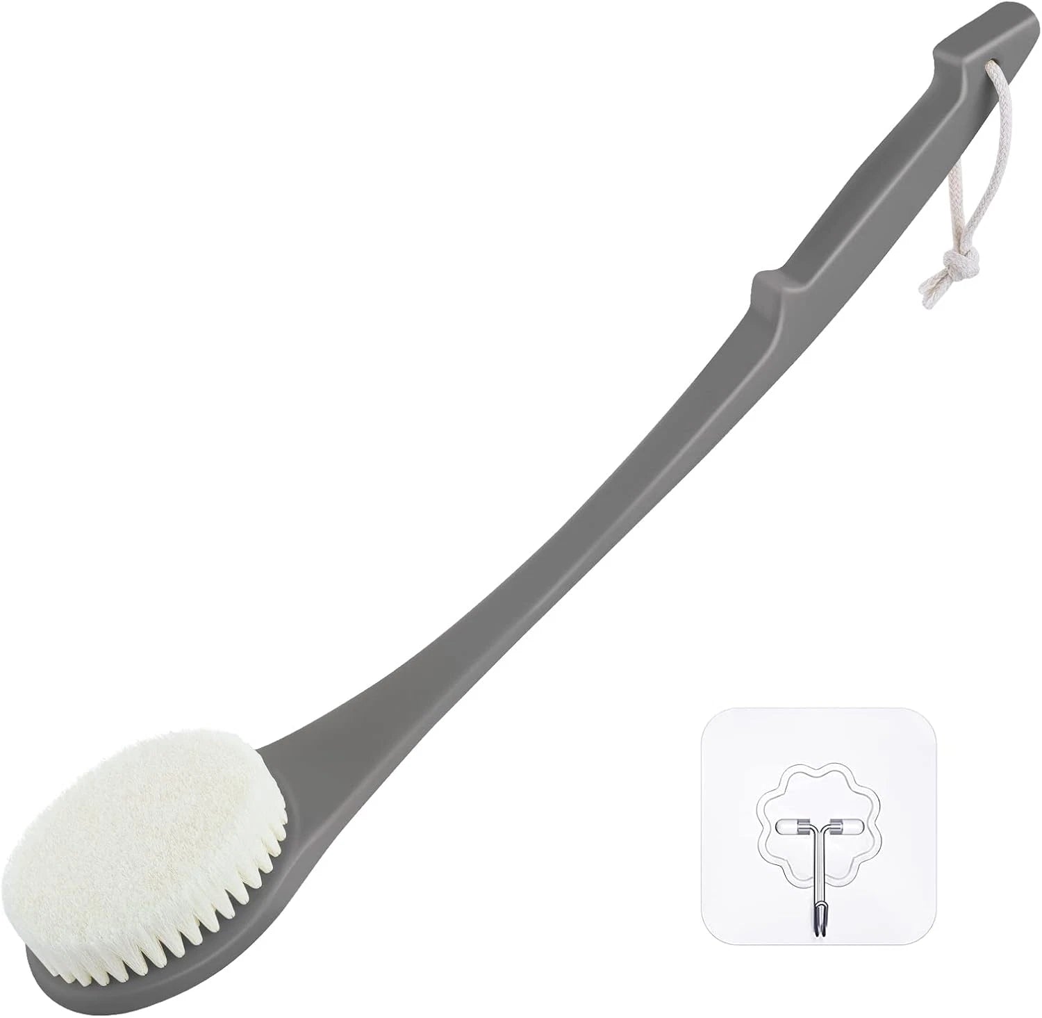 Body Back Scrubber – 17'' Long Handle Shower Brush, Durable Exfoliator