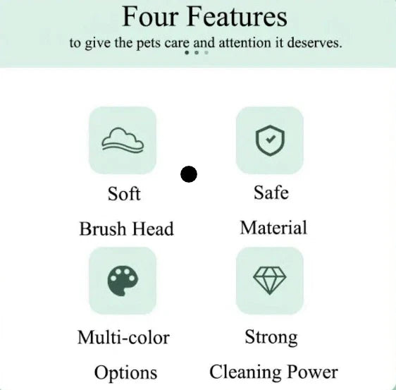 Silicon Bath Pet Body Brush Hair Shower Scrubber Gel Dispenser Soft Massager2PCS