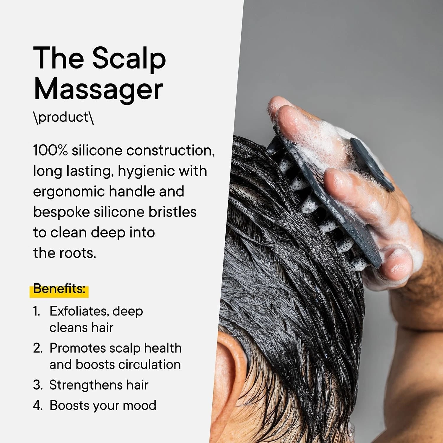 TOOLETRIES Scalp Scrubber - Silicone Exfoliating Hair Scrubber for Men, Bath ...