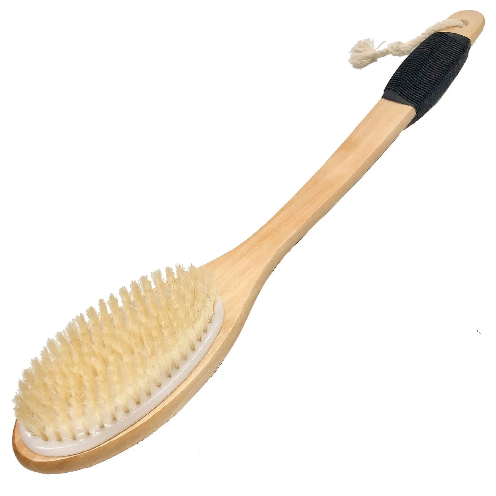 Bath Brush Wooden Curved Long Handle Antiskid Shower Brush For Exfoliating Natur