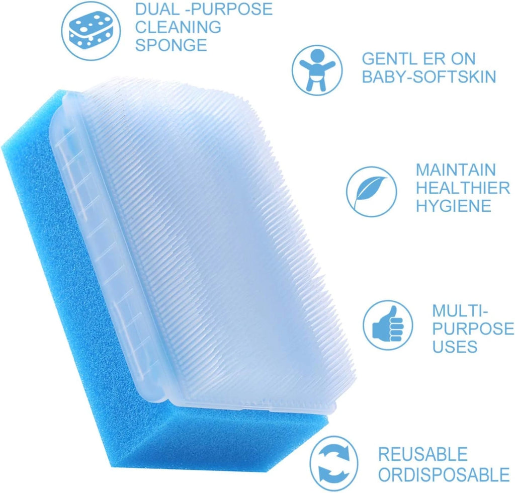 （6 PCS Baby Bath Time Sponge Brush- Body, Hair, and Scalp Cleaning - Gentle on I