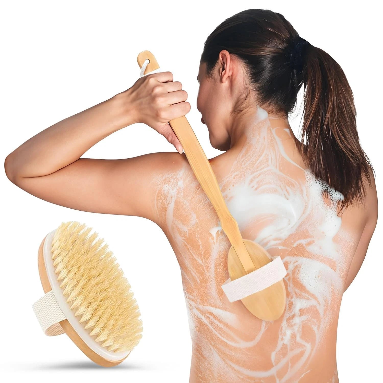 Long Handle Bath Brush for Shower - 20 inch - Back Brush, Shower Brush Back D...