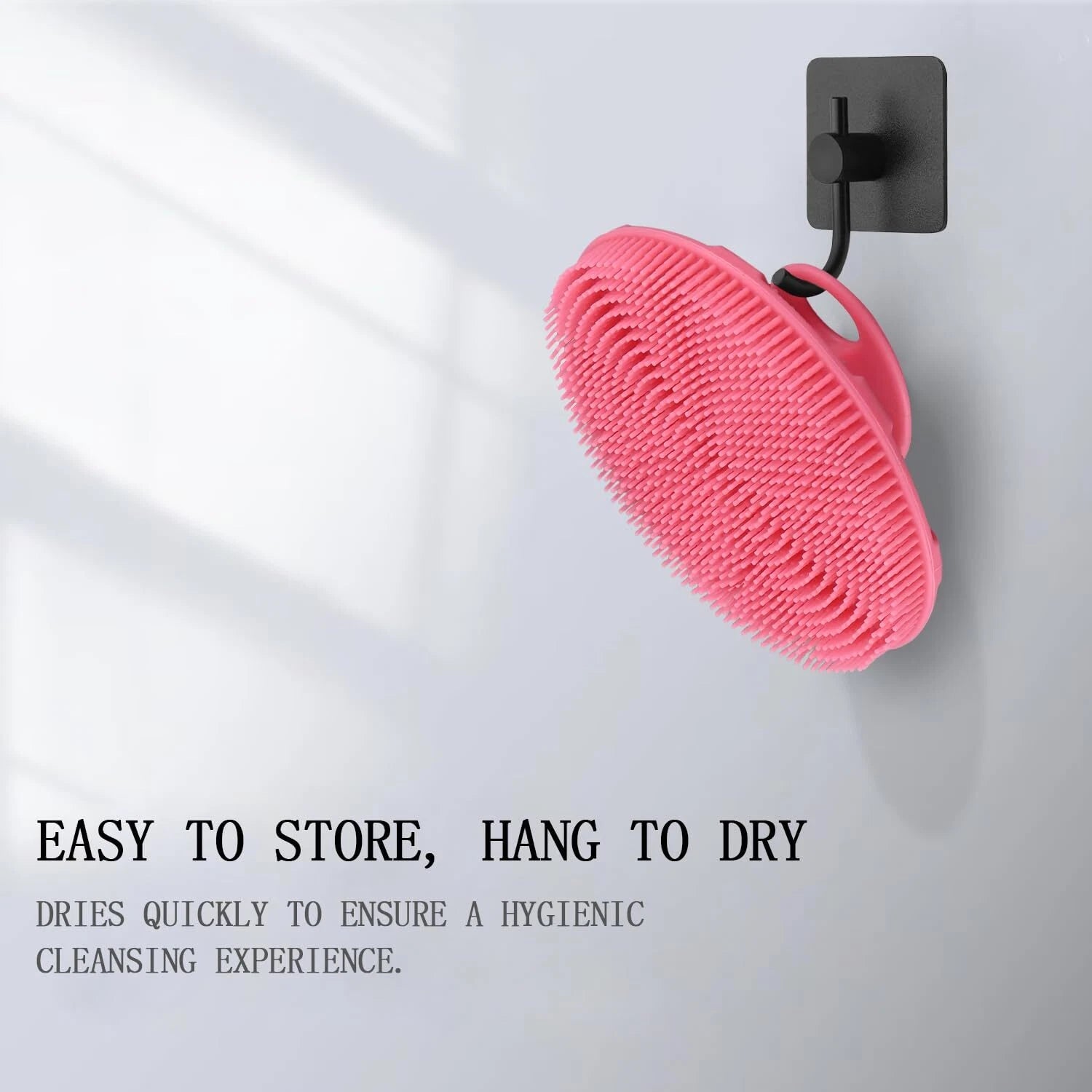 Food-Grade Soft Silicone Body Scrubber Shower Brush W/ Gentle Exfoliating Pink