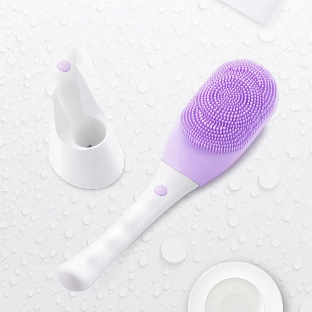 Electric Massage Body Bath Brush Silicone Shower Brush Waterproof Back Scrubber