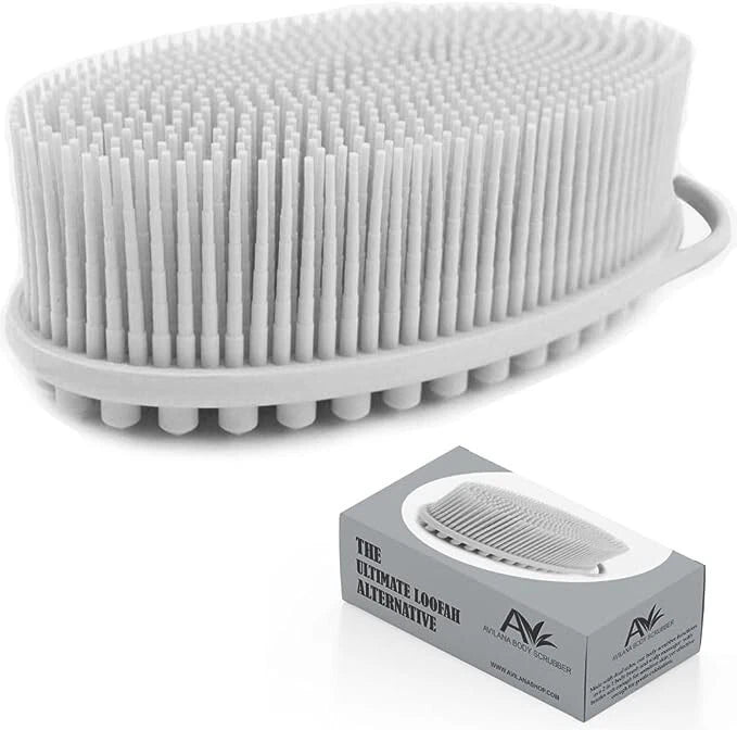 Brand New Avilana Exfoliating Silicone Body Scrubber, Light Gray. FREE SHIPPING