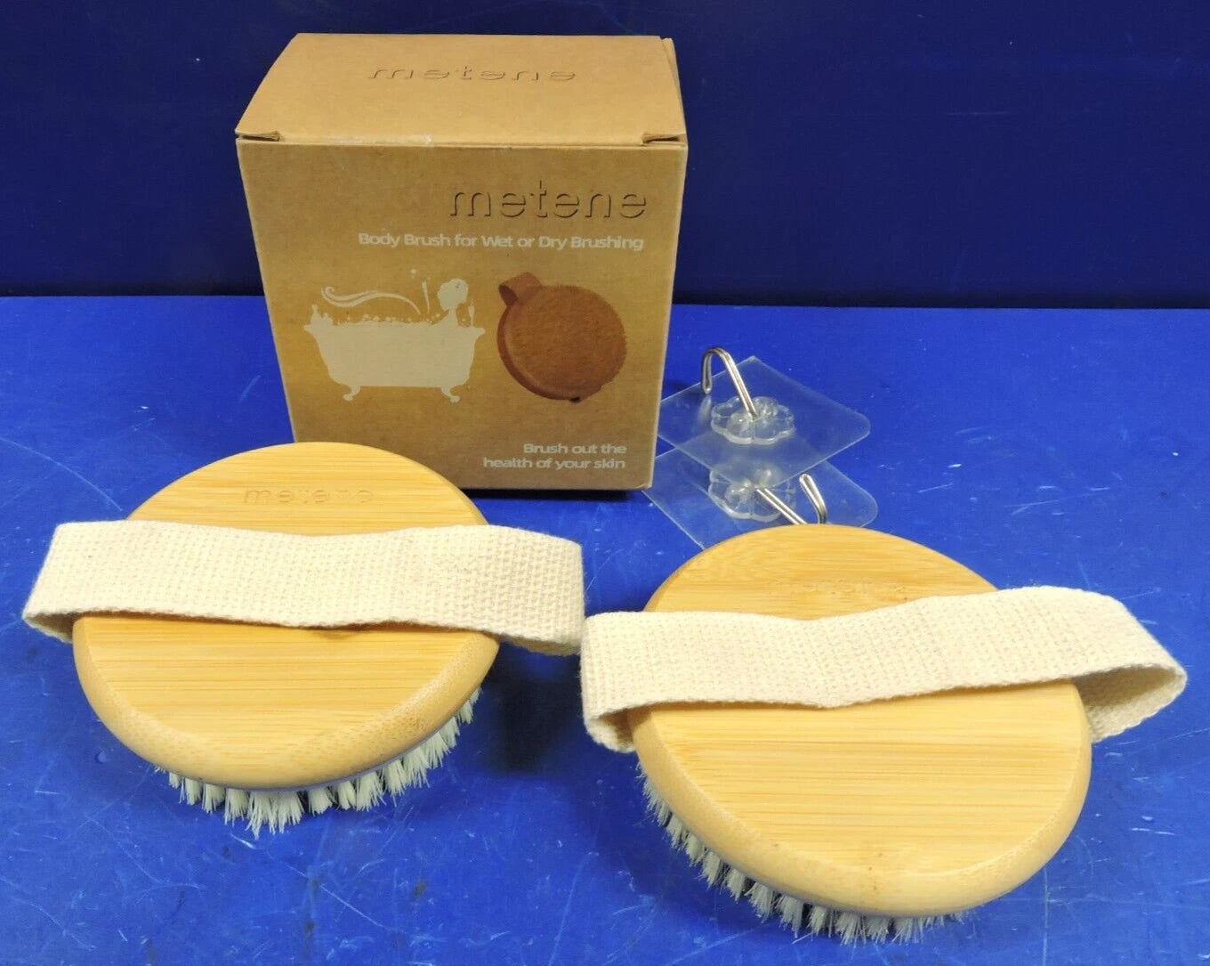 NEW 2 Pack Metene Body Brushes / Soft and Stiff Brushing / Wet or Dry / SEALED