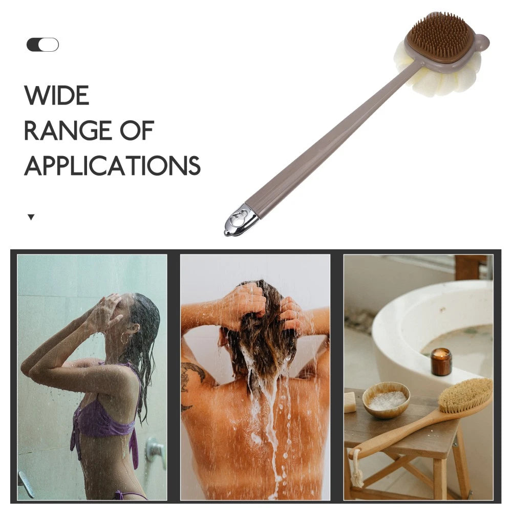 Long Handled Bath Brush for Shower Dual Sided Body Scrubber for Easy Use
