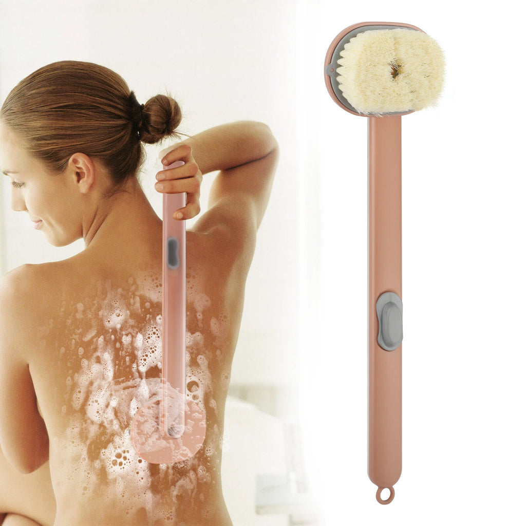 Long Handle Bath Shower Brush, Back Scrubber Body Exfoliator Clean Sponge Brush