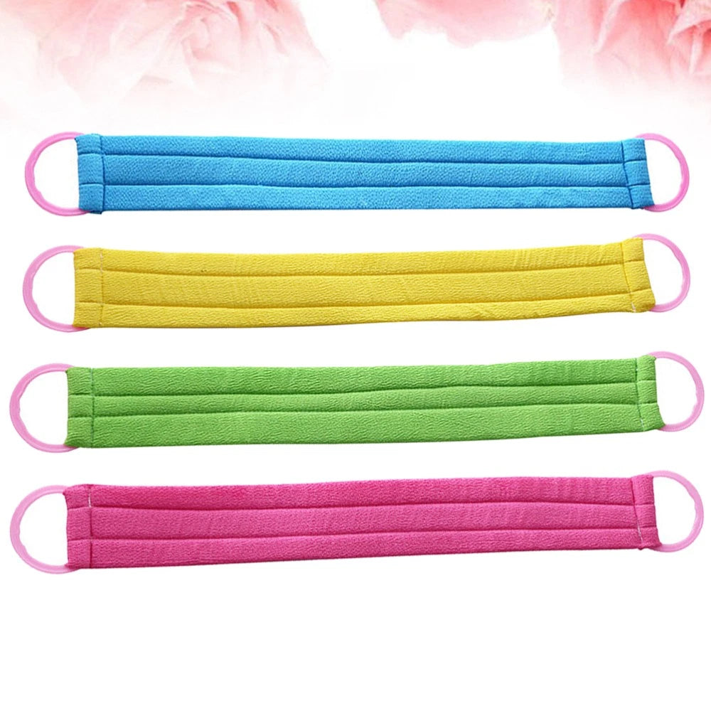 4 PCS Bath Towel Back Exfoliator Shower Body Brush Loofah Exfoliating Scrubber