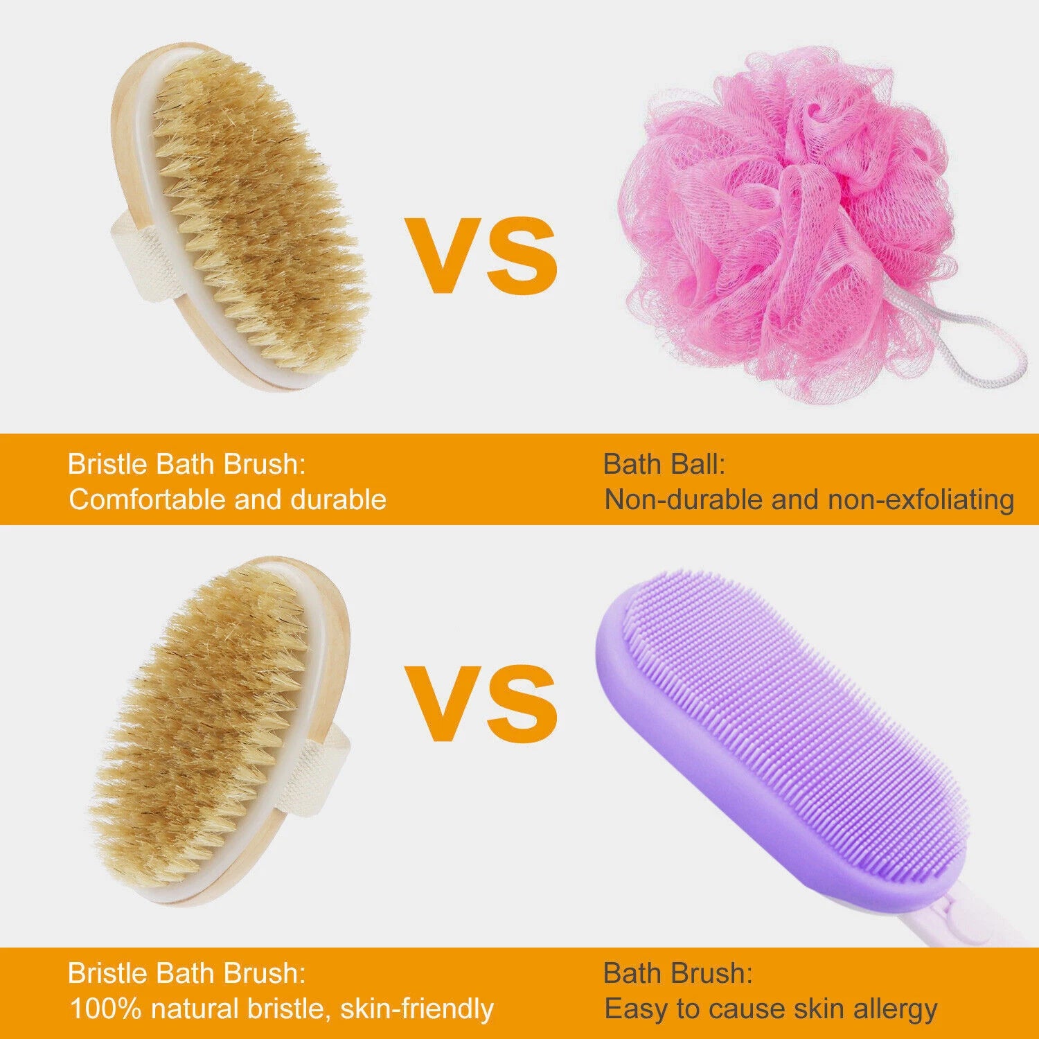 15inch Long Handle Wooden Back Scrubber Body Shower Spa Bath Exfoliating Brush