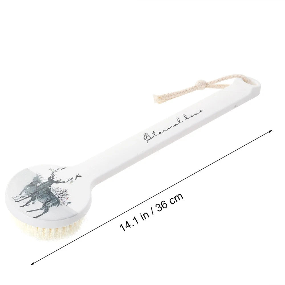 Long Handle Bath Scrubber Printed Body Brush Exfoliating Shower Brush ( )
