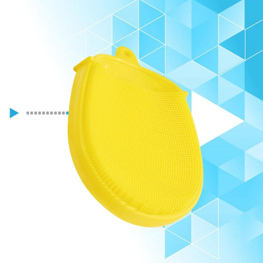 Yellow Silicone Body Shower Brush Silicone Bath Brush Silicone Shower Loofah