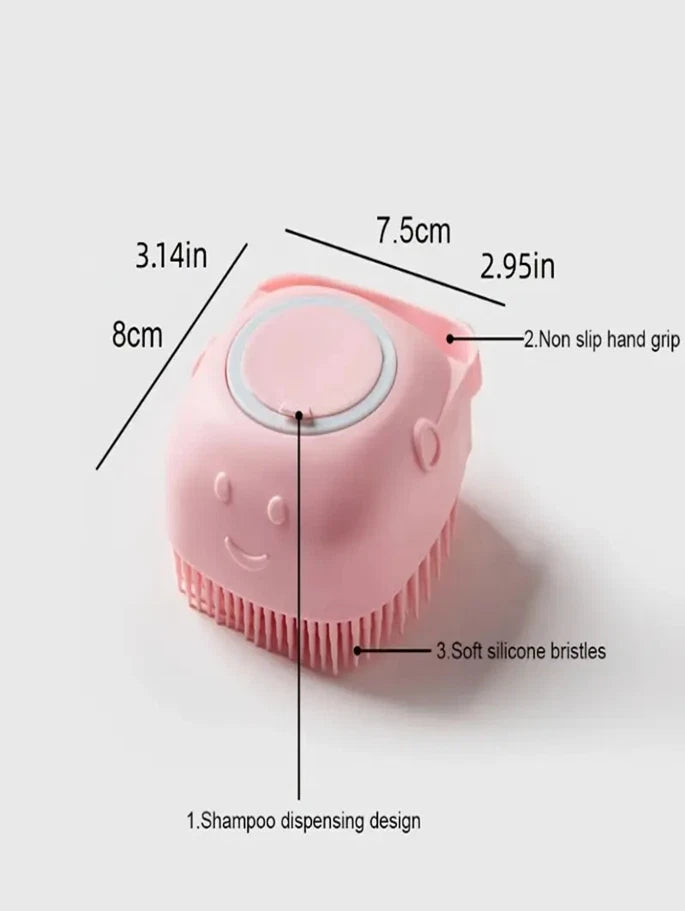 1 PC Pet Bath Brush - Built-In Soap Reservoir, Perfect for Easy Cat & Dog - NEW