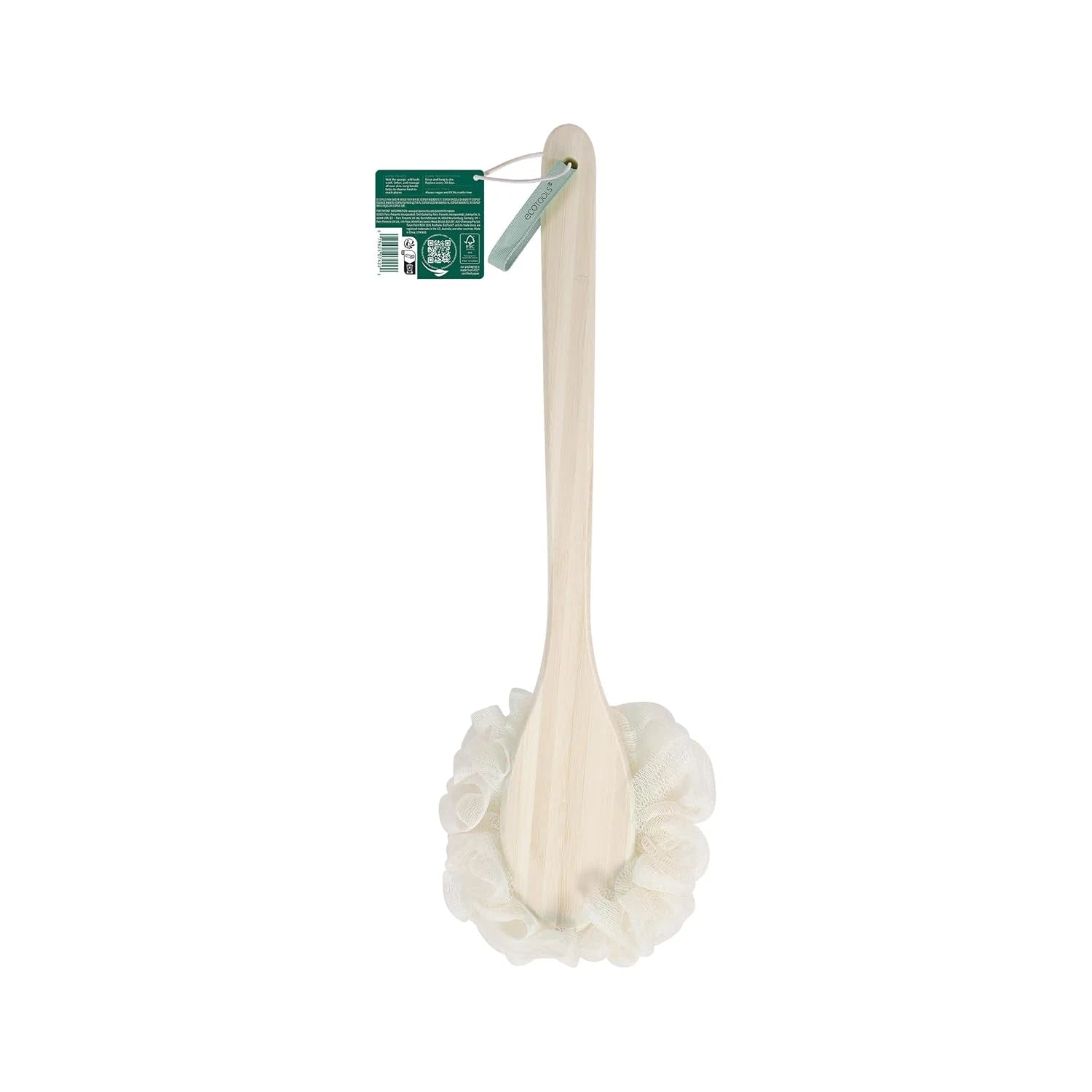 Ecopouf Bath Brush, Loofah Brush for Bath & Shower, Made with Long Handle & Recy