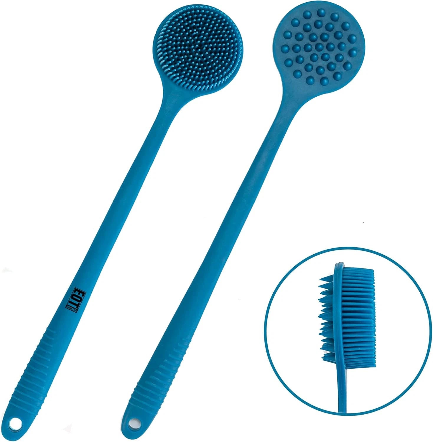 Bendable Long Handled Silicone Body Brush & Hair Scrubber - Bath Shower Back Bru