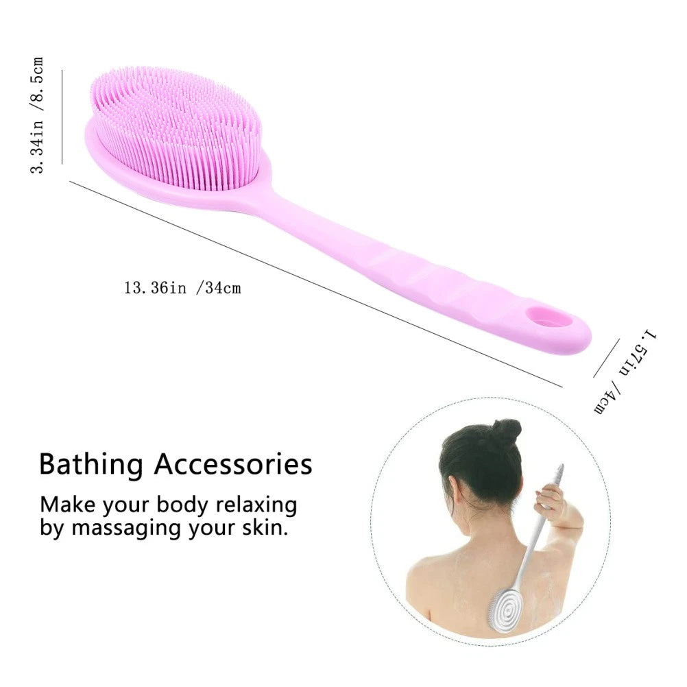 Long Handle Bath Brush Hair Bathing Brush Back Cleaning Scrubbers Shower Brushes
