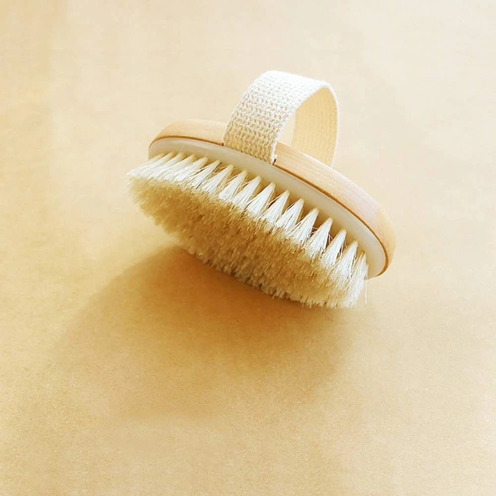 Ithyes Dry Brushing Body Brush Exfoliating Brush Natural Bristle Bath Brush for