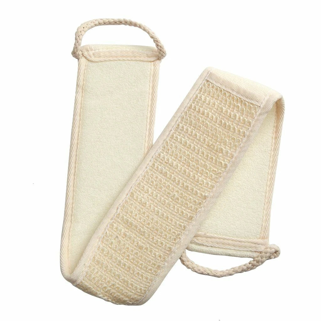 Exfoliating Back Scrubber Bath Shower Strap Loofah Spa Skin Brush Sponge Body