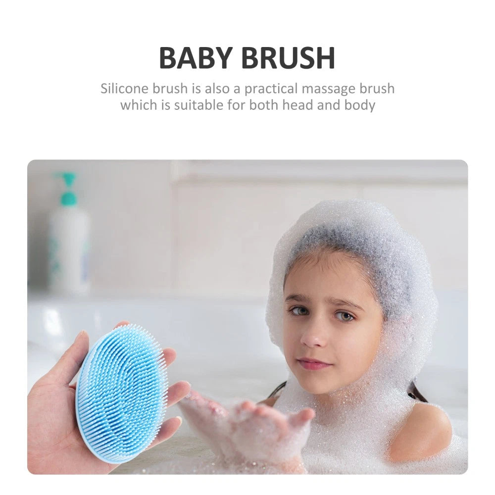2 Pcs Bath Brush Removable Silicone Body Scrubber Shower