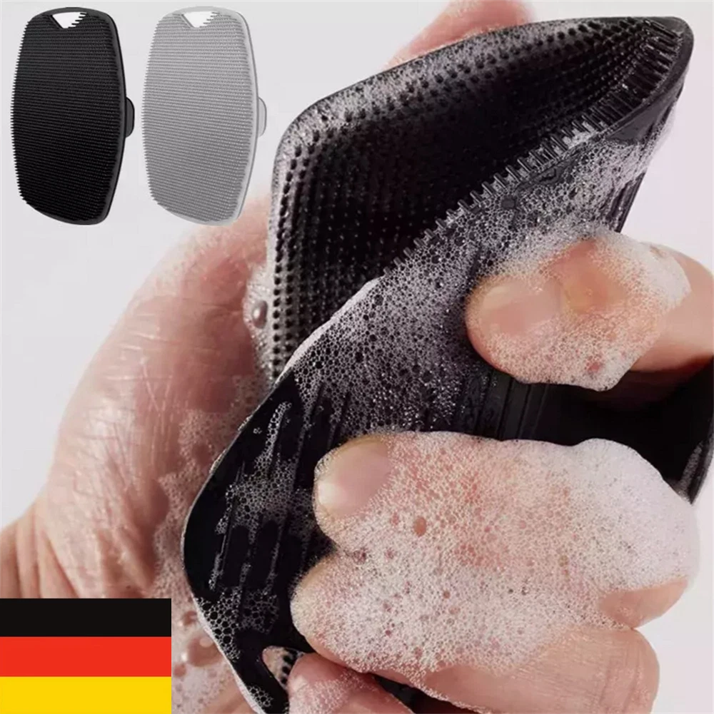 New Shower Massager Body Scrub Silicone Bristles Bath Brush Washing Scrubber_-