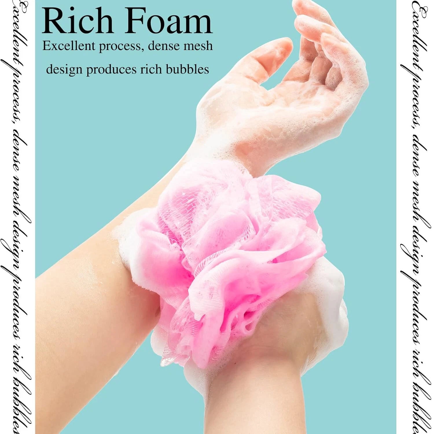 9 Pcs Bath Shower Puff Sponges Loofah Mesh Brush Ball Body Scrubber Exfoliating