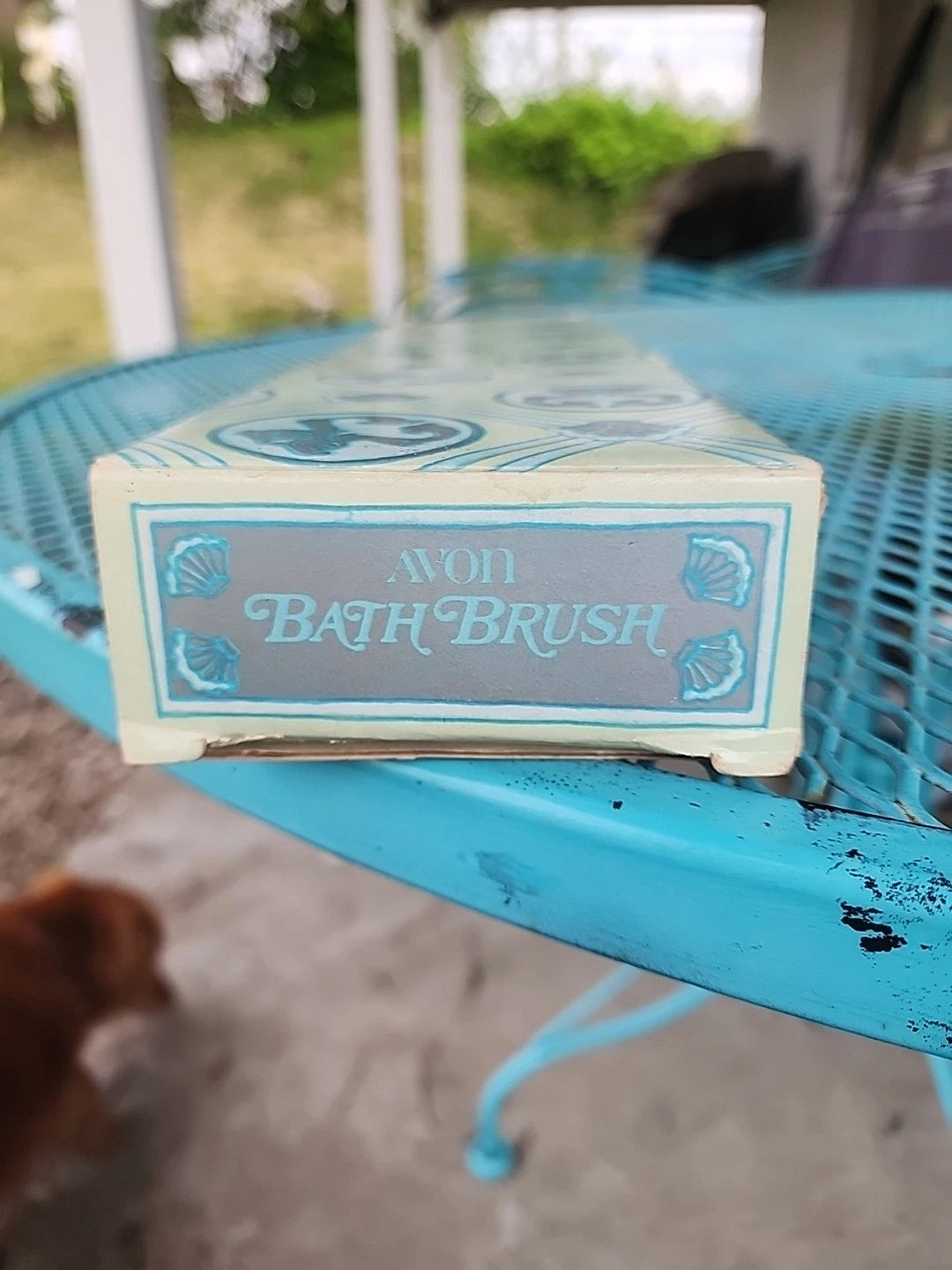 Vintage Avon Bath Brush Powder Blue  15” Unused Original Box
