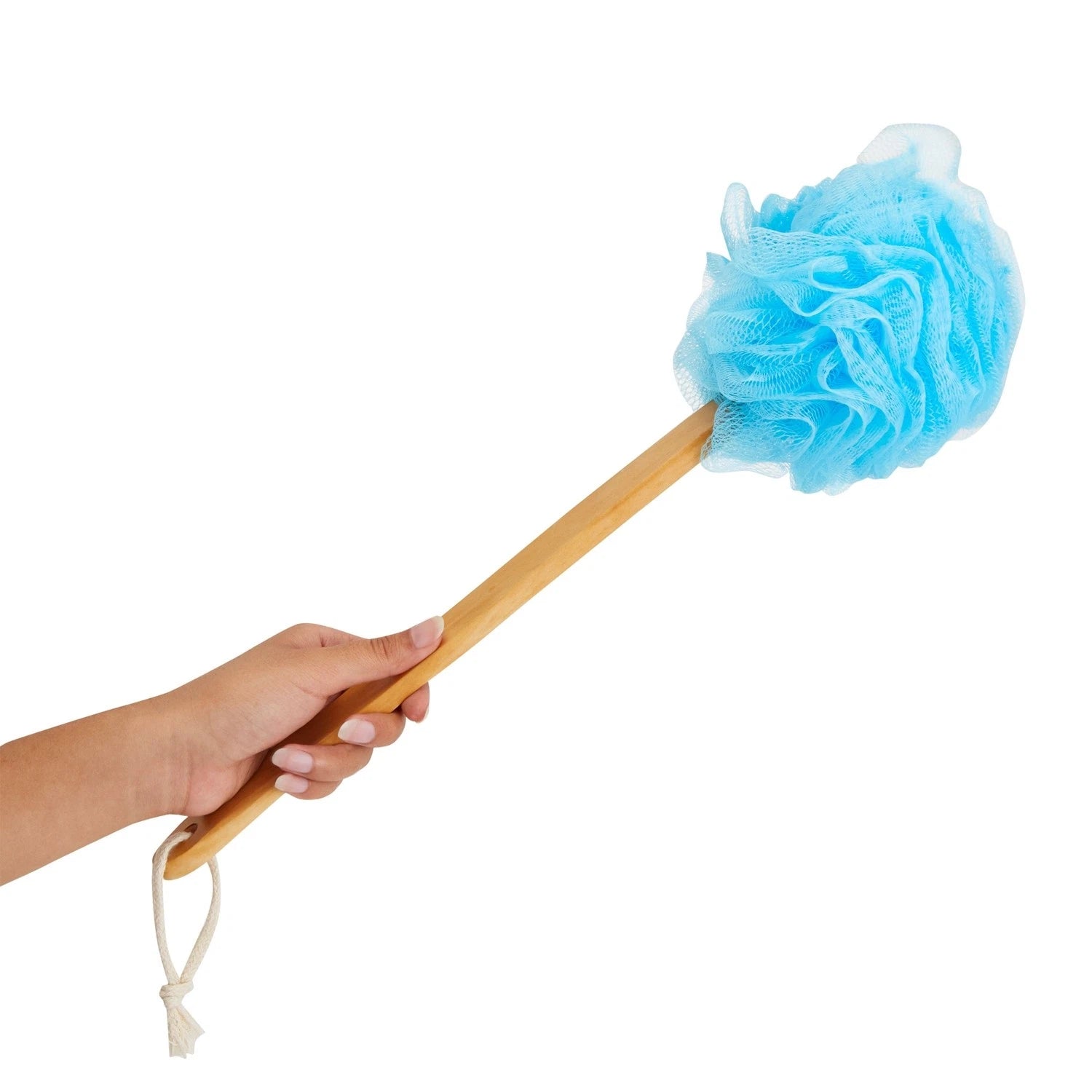 4 Pack Back Scrubber for Shower, Loofah on a Stick, 4 Assorted Colors, 16 in